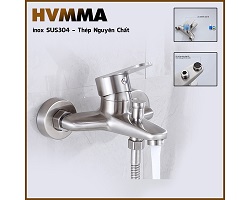 Củ sen tắm inox SUS304 (béo vừa) thép nguyên chất siêu nặng chống rỉ HVMMA ITALIA bền vĩnh cửu